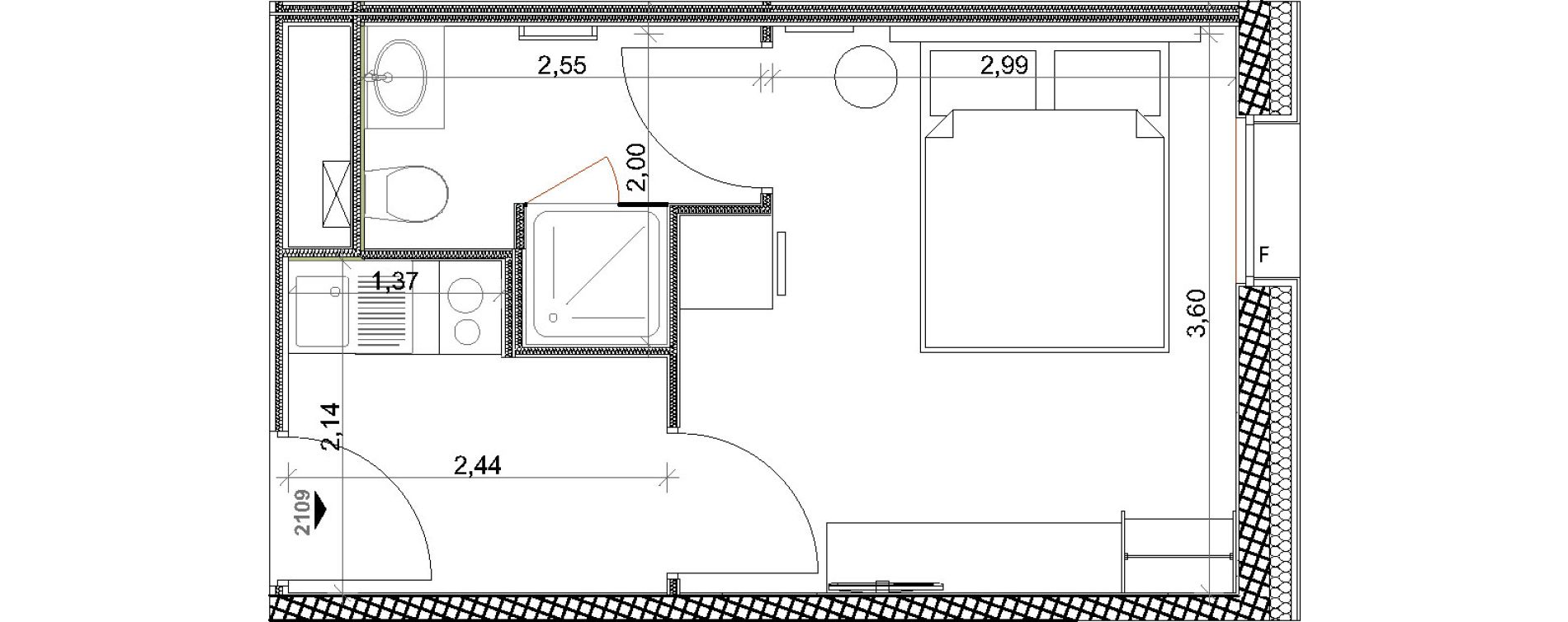 Appartement T1 de 20,94 m2 &agrave; Toulon Centre