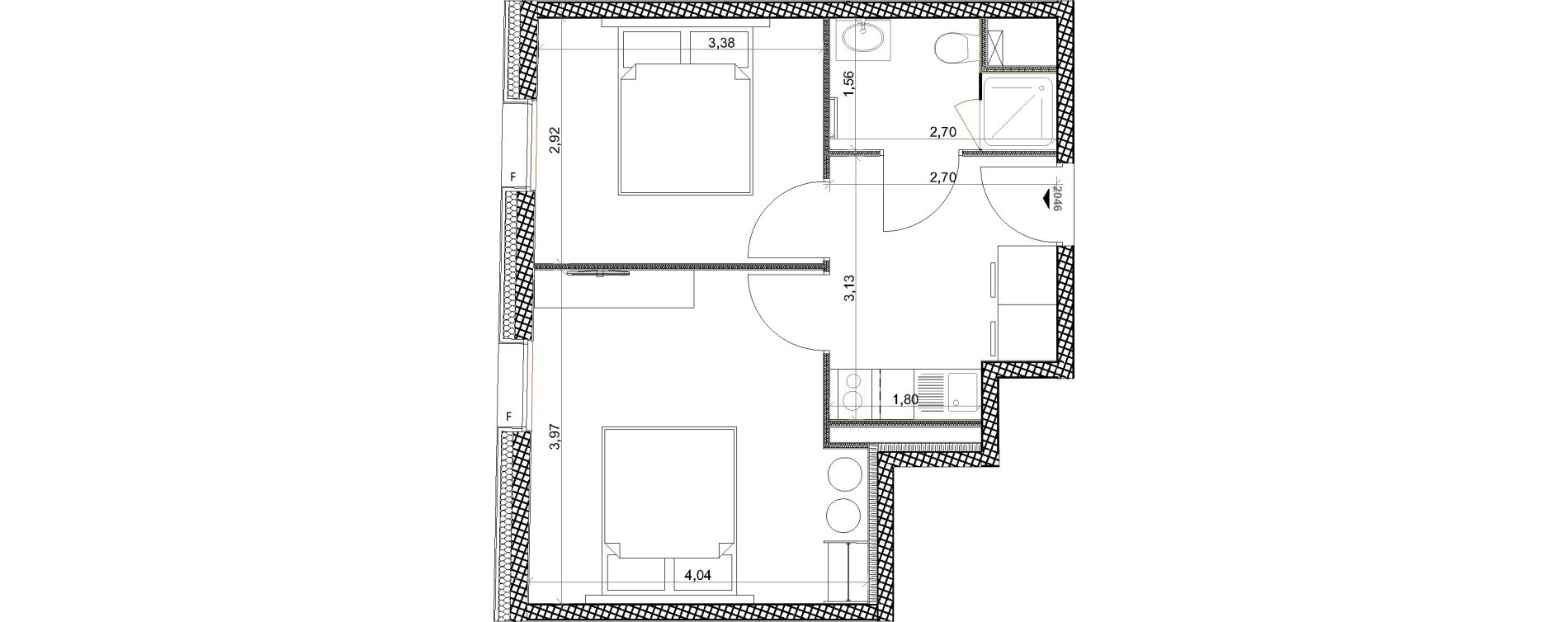 Appartement T2 de 36,10 m2 &agrave; Toulon Centre