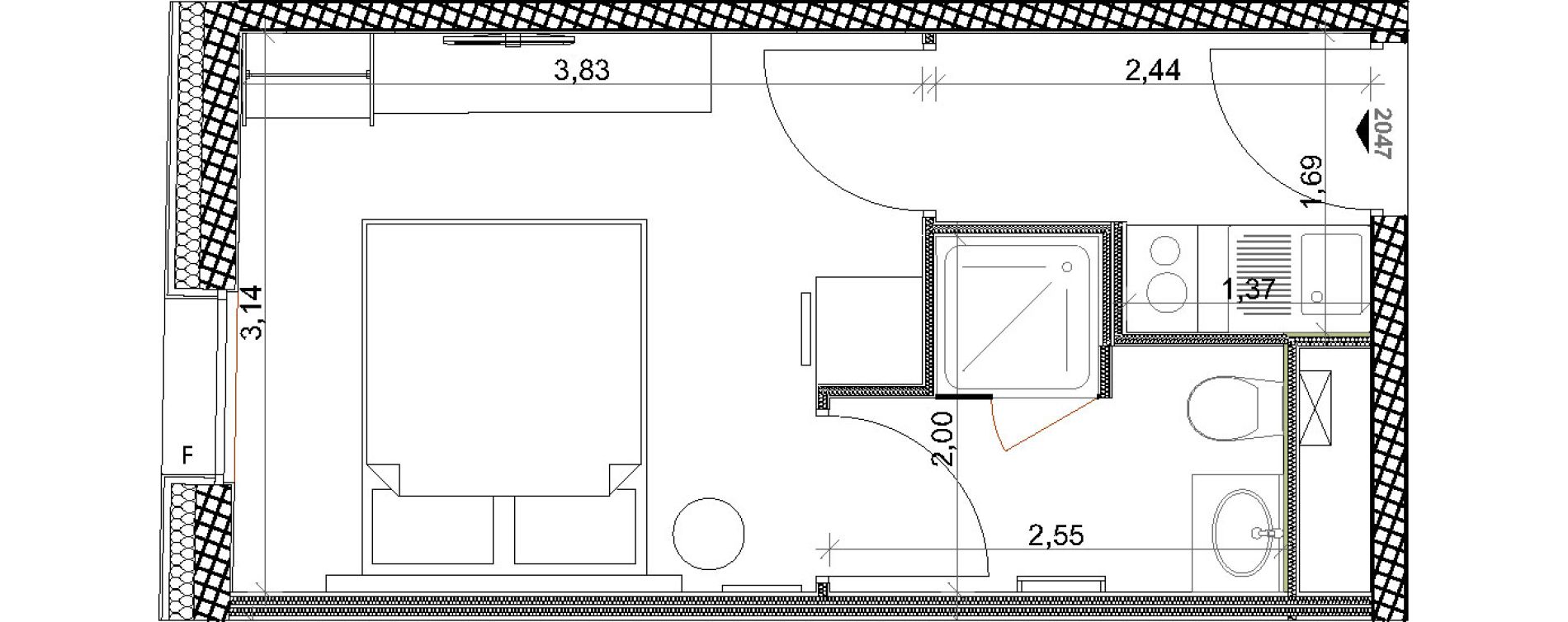 Appartement T1 de 18,75 m2 &agrave; Toulon Centre