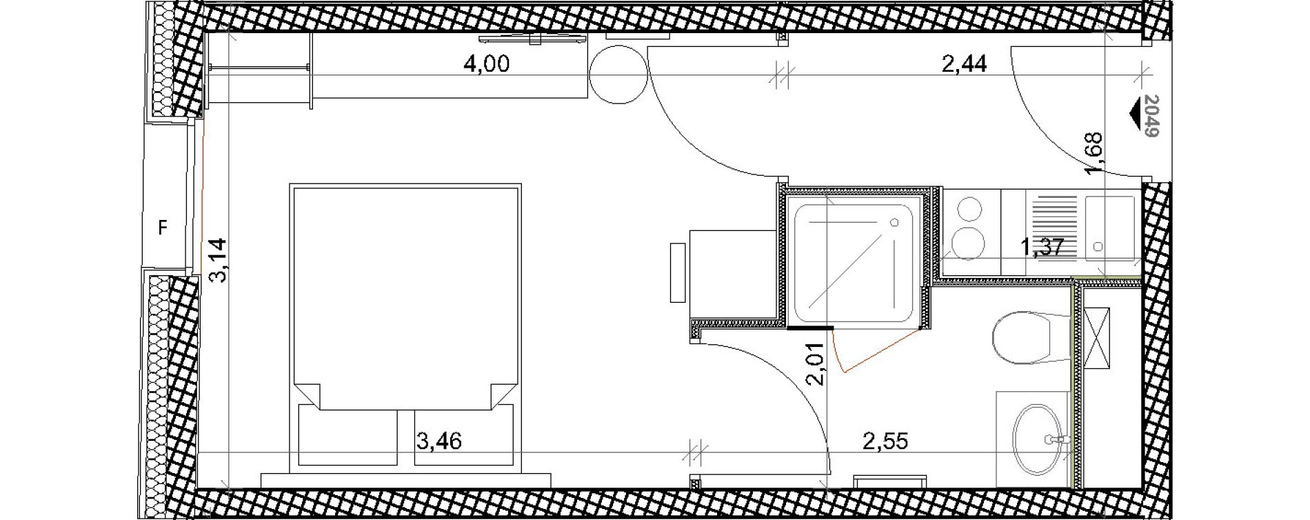 Appartement T1 de 19,09 m2 &agrave; Toulon Centre