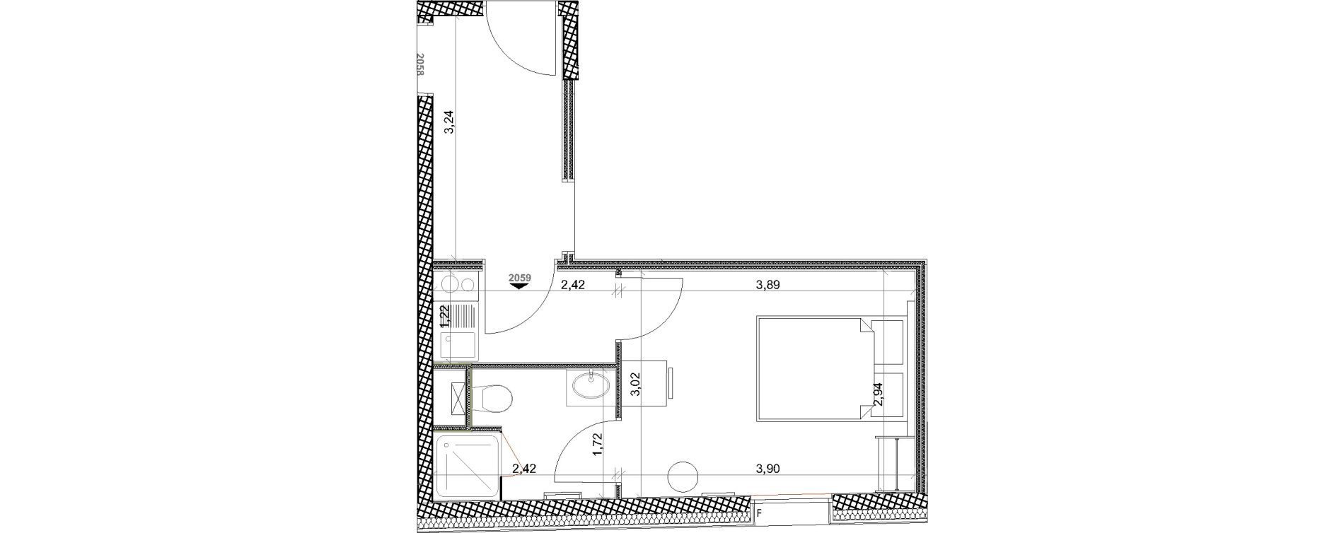 Appartement T1 de 18,34 m2 &agrave; Toulon Centre