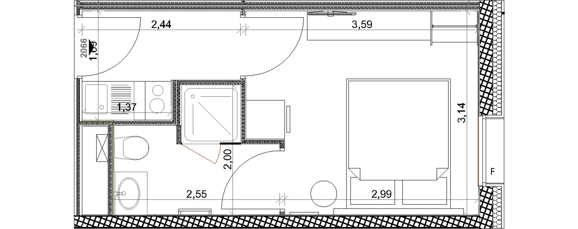 Appartement T1 de 17,91 m2 &agrave; Toulon Centre