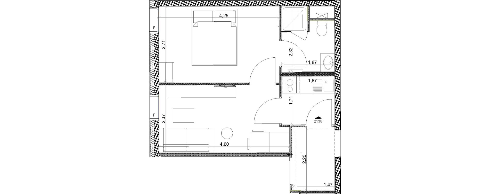 Appartement T2 de 28,88 m2 &agrave; Toulon Centre