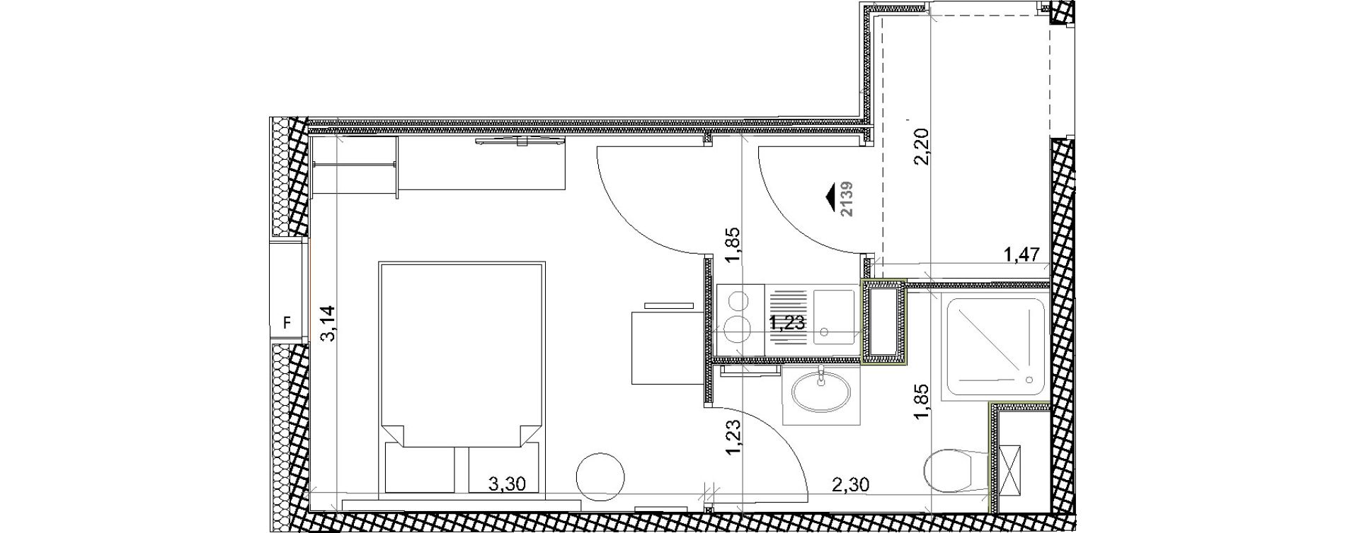 Appartement T1 de 16,36 m2 &agrave; Toulon Centre