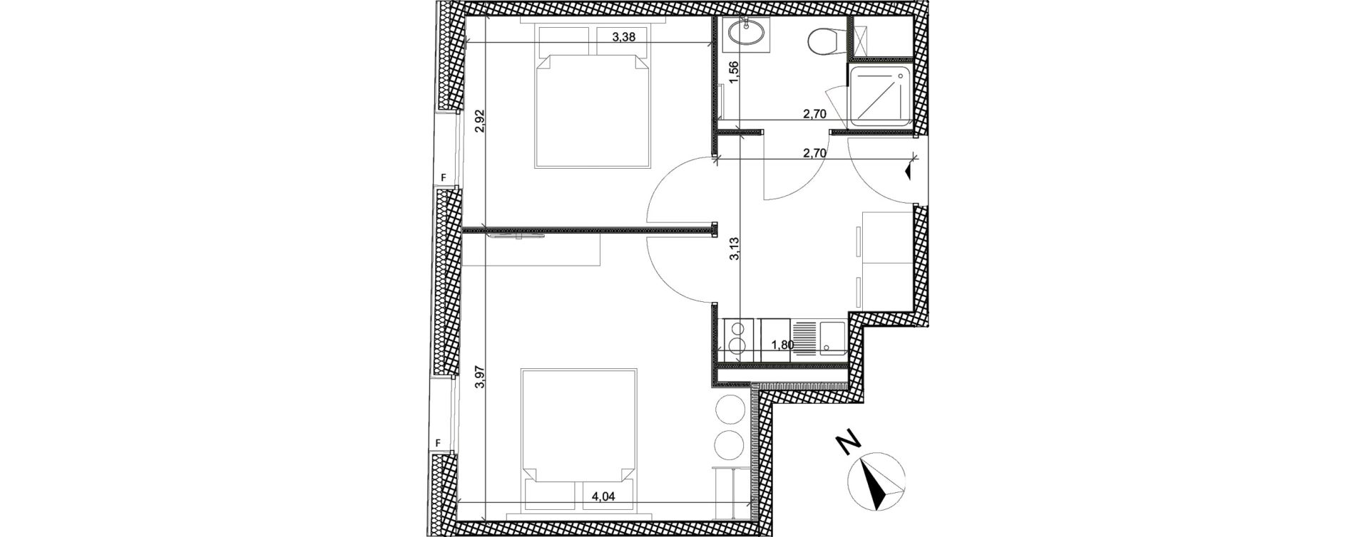 Appartement T2 de 36,10 m2 &agrave; Toulon Centre