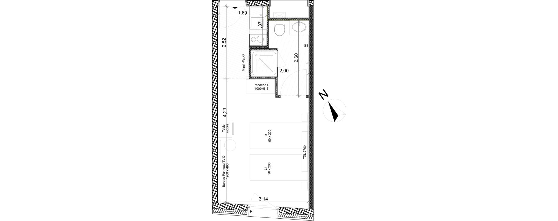 Appartement T1 de 20,47 m2 &agrave; Toulon Centre