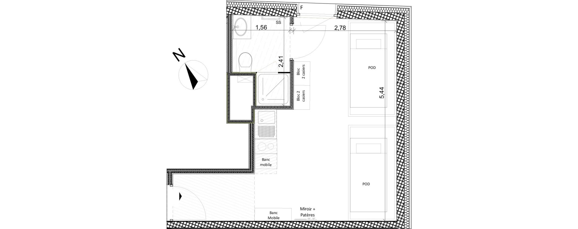 Appartement T2 de 24,55 m2 &agrave; Toulon Centre