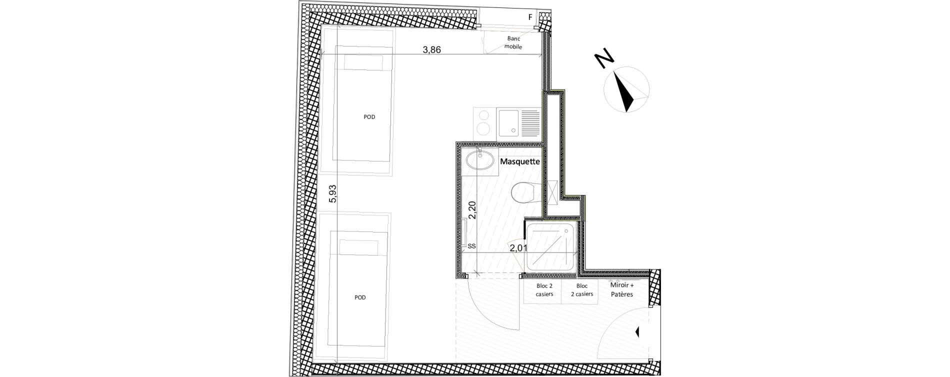 Appartement T2 de 25,84 m2 &agrave; Toulon Centre