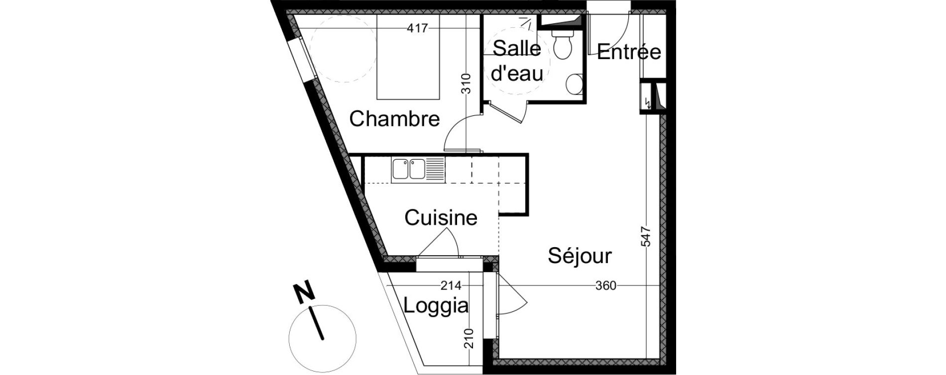 Appartement T2 de 45,20 m2 &agrave; Avignon Zac bel air