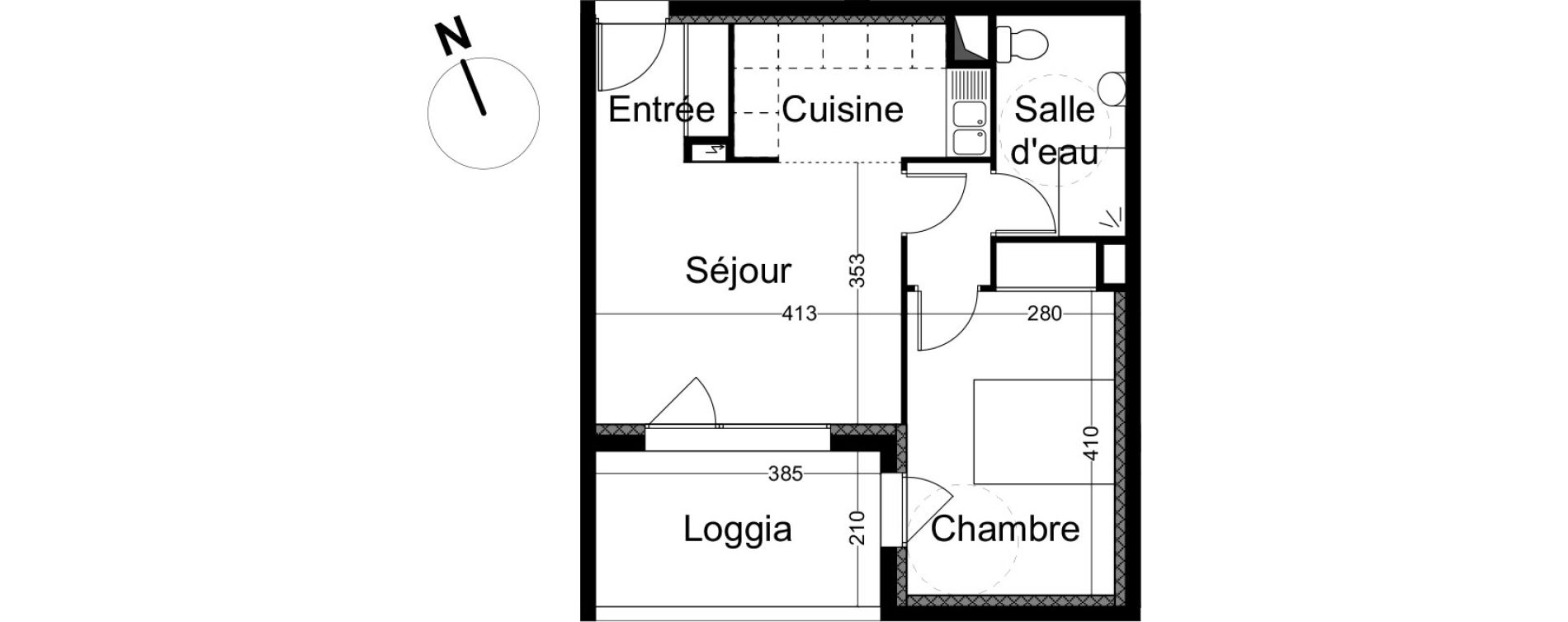 Appartement T2 de 43,10 m2 &agrave; Avignon Zac bel air