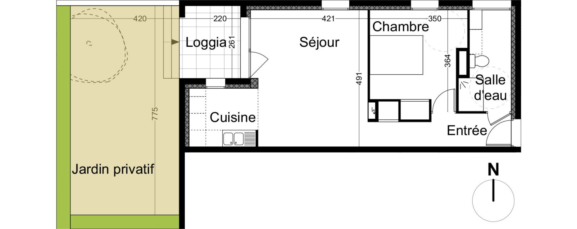 Appartement T2 de 48,30 m2 &agrave; Avignon Zac bel air