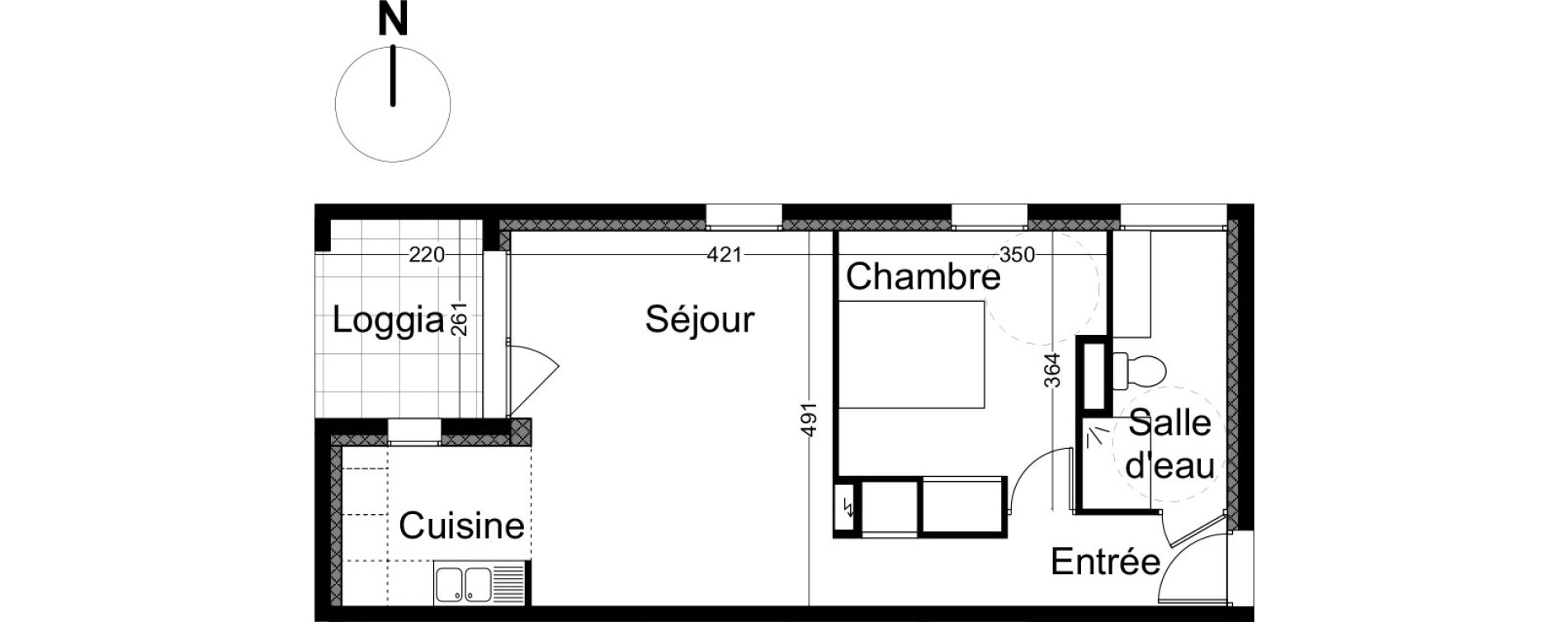 Appartement T2 de 48,30 m2 &agrave; Avignon Zac bel air