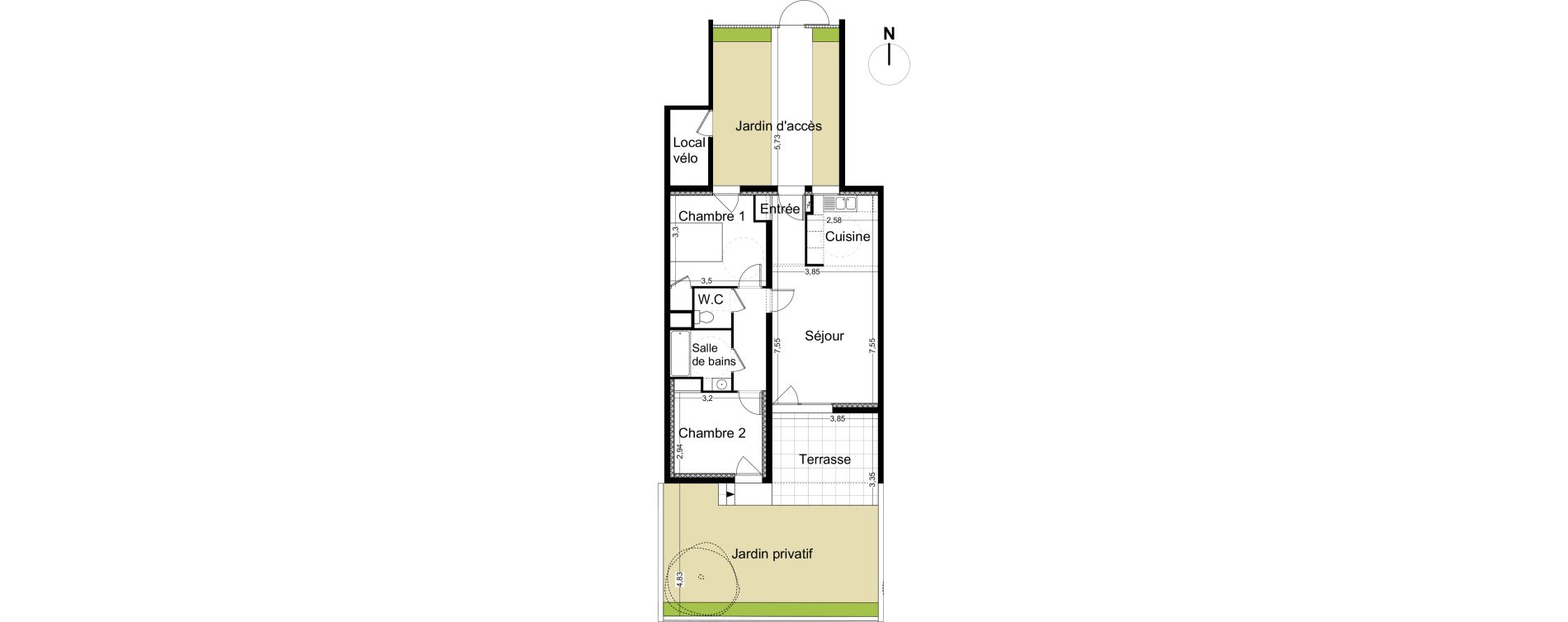 Appartement T3 de 61,30 m2 &agrave; Avignon Zac bel air