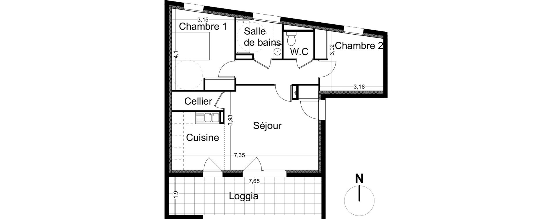 Appartement T3 de 62,20 m2 &agrave; Avignon Zac bel air