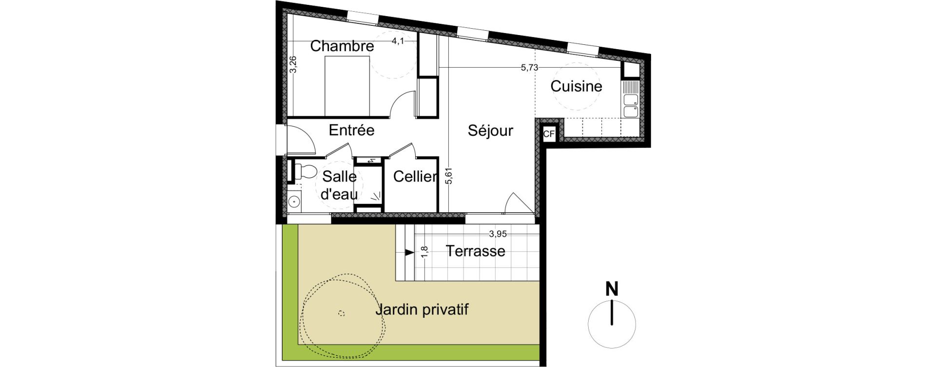 Appartement T2 de 51,00 m2 &agrave; Avignon Zac bel air