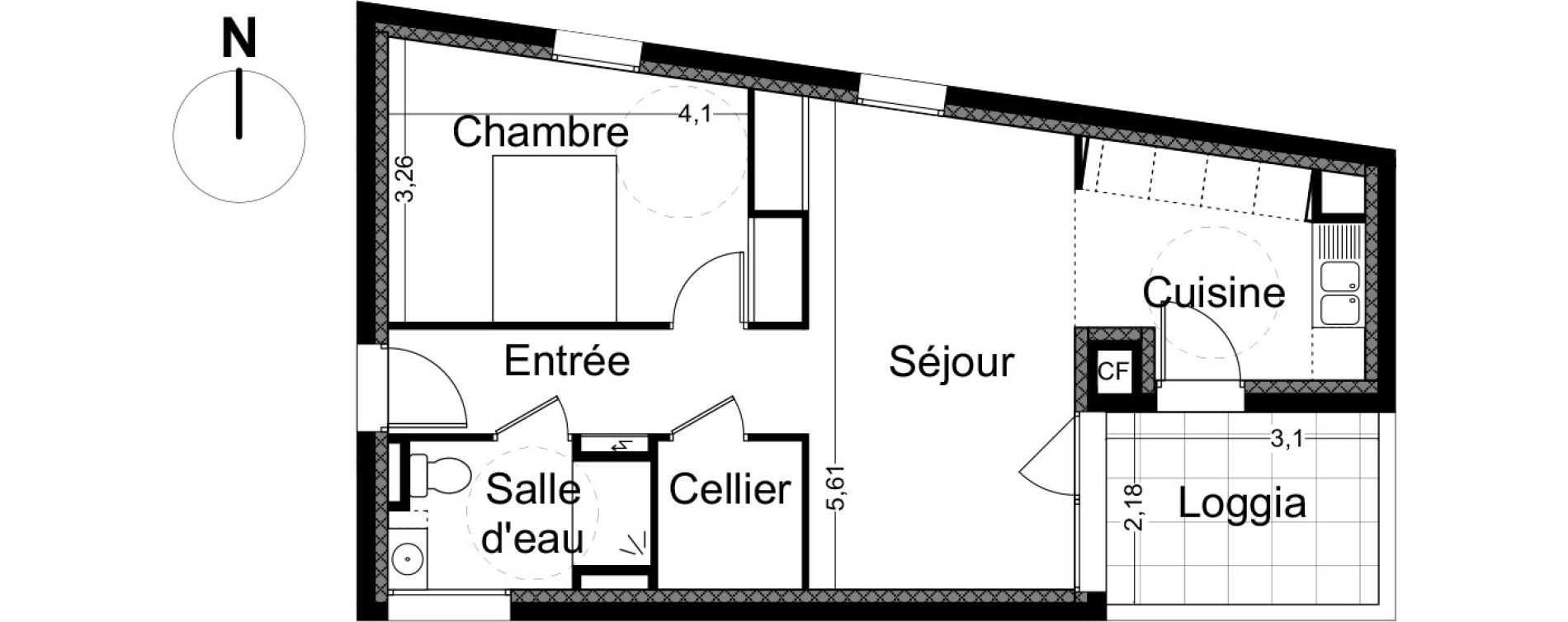 Appartement T2 de 49,00 m2 &agrave; Avignon Zac bel air