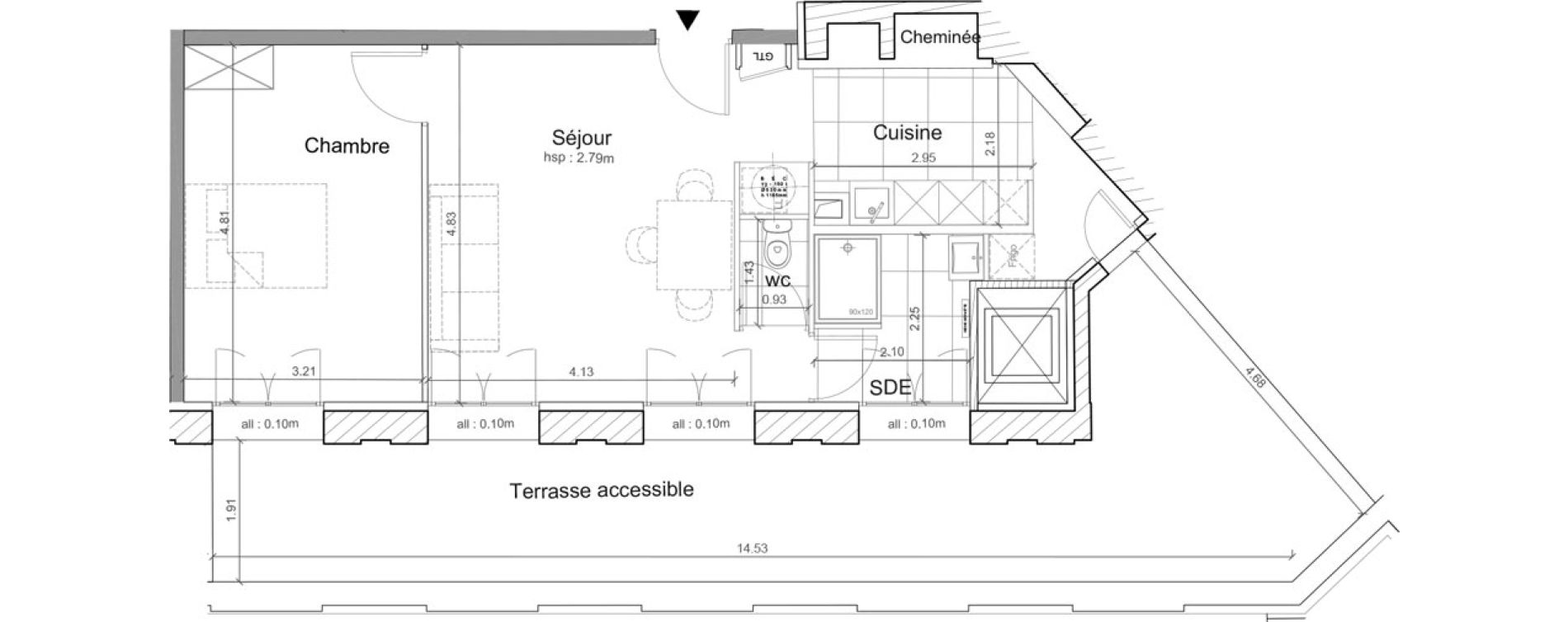 Appartement T2 de 51,41 m2 &agrave; Avignon Vernet