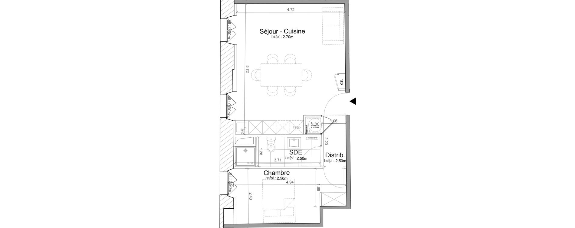 Appartement T2 de 42,15 m2 &agrave; Avignon Vernet