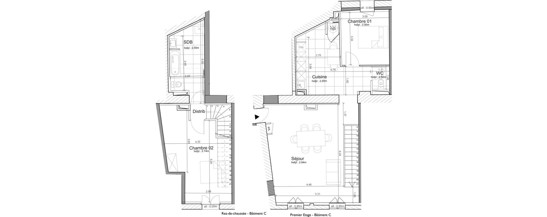 Duplex T3 de 85,50 m2 &agrave; Avignon Vernet