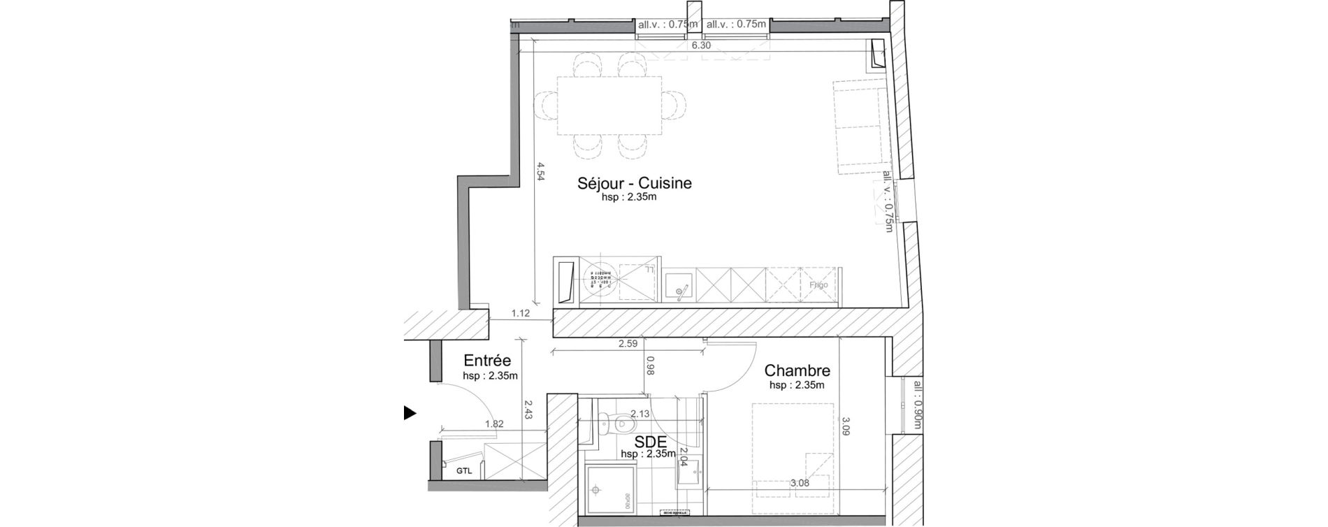 Appartement T2 de 48,90 m2 &agrave; Avignon Vernet