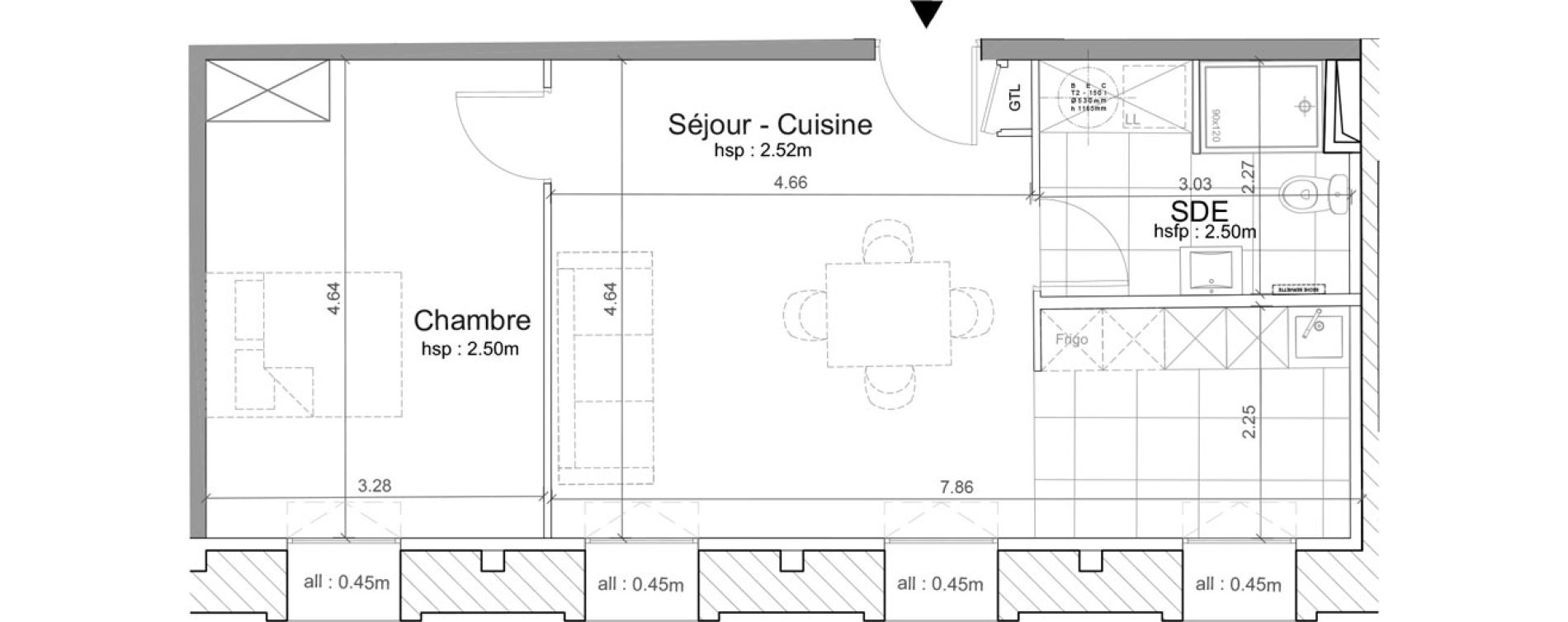 Appartement T2 de 48,06 m2 &agrave; Avignon Vernet