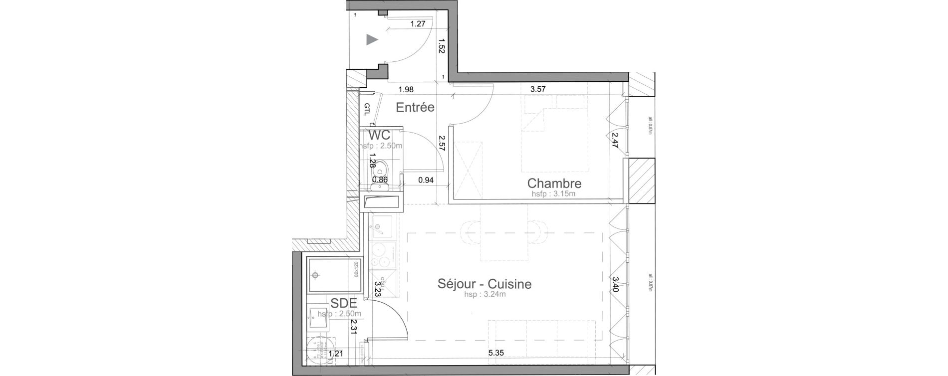 Appartement T2 de 35,40 m2 &agrave; Avignon Vernet