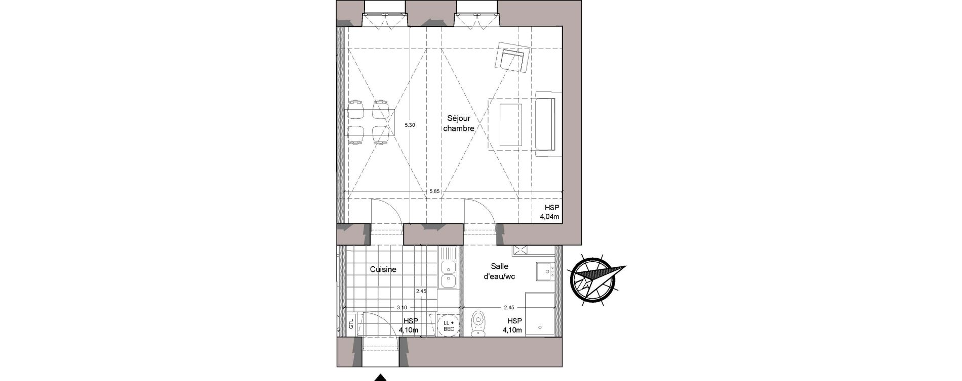 Appartement T1 de 45,40 m2 &agrave; Avignon Intra muros