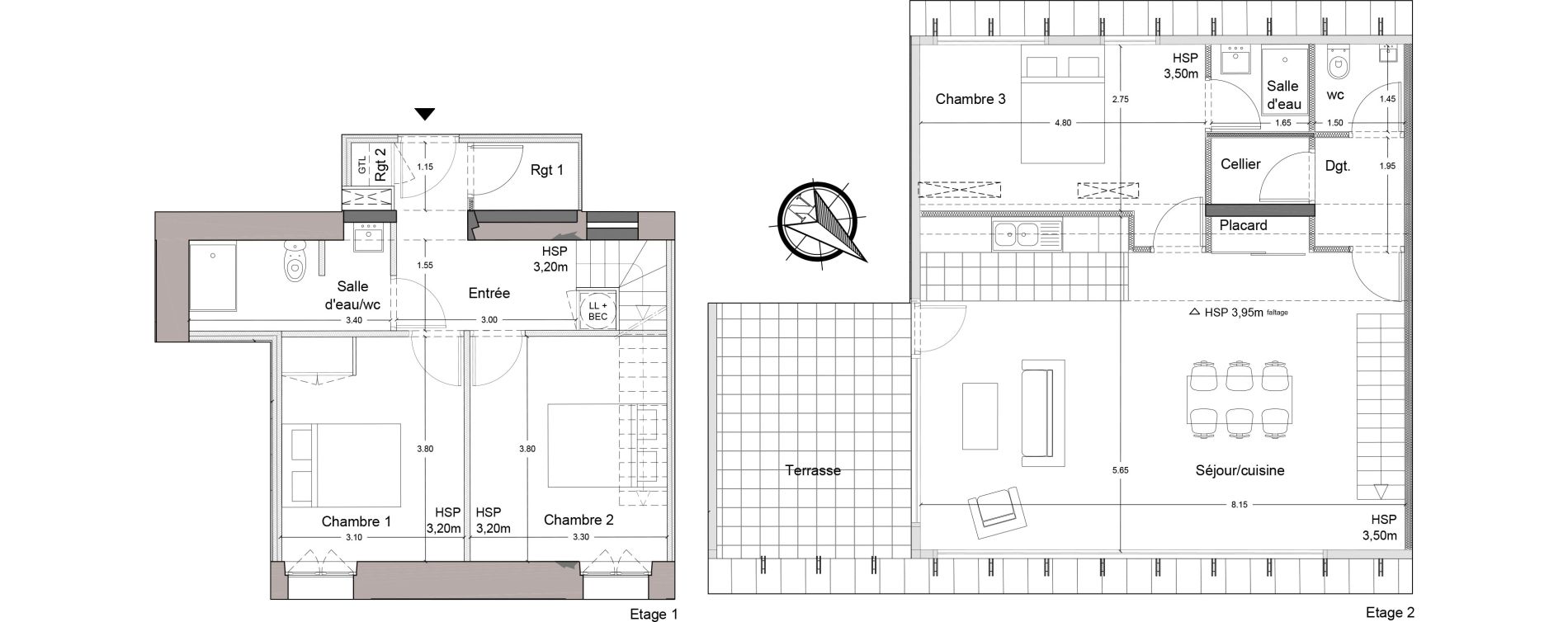 Duplex T4 de 103,40 m2 &agrave; Avignon Intra muros