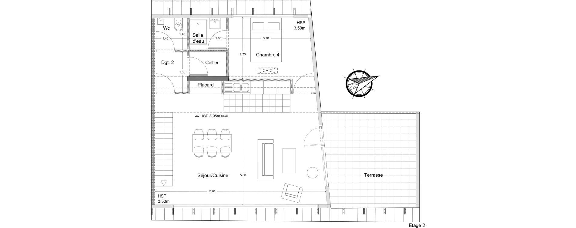 Duplex T5 de 118,30 m2 &agrave; Avignon Intra muros