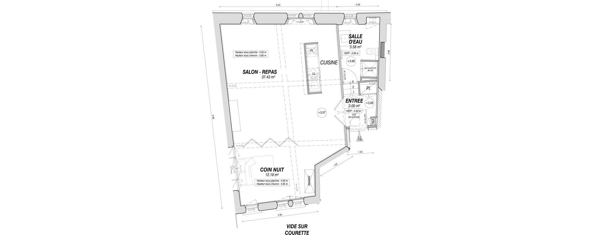 Appartement T1 bis de 58,20 m2 &agrave; Avignon Magnanen - teinturiers