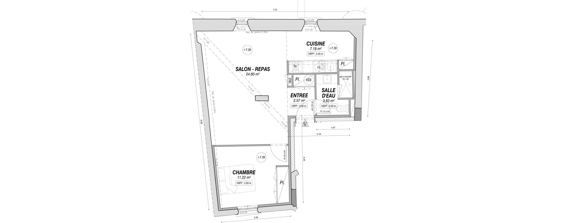 Appartement T2 de 49,40 m2 &agrave; Avignon Magnanen - teinturiers