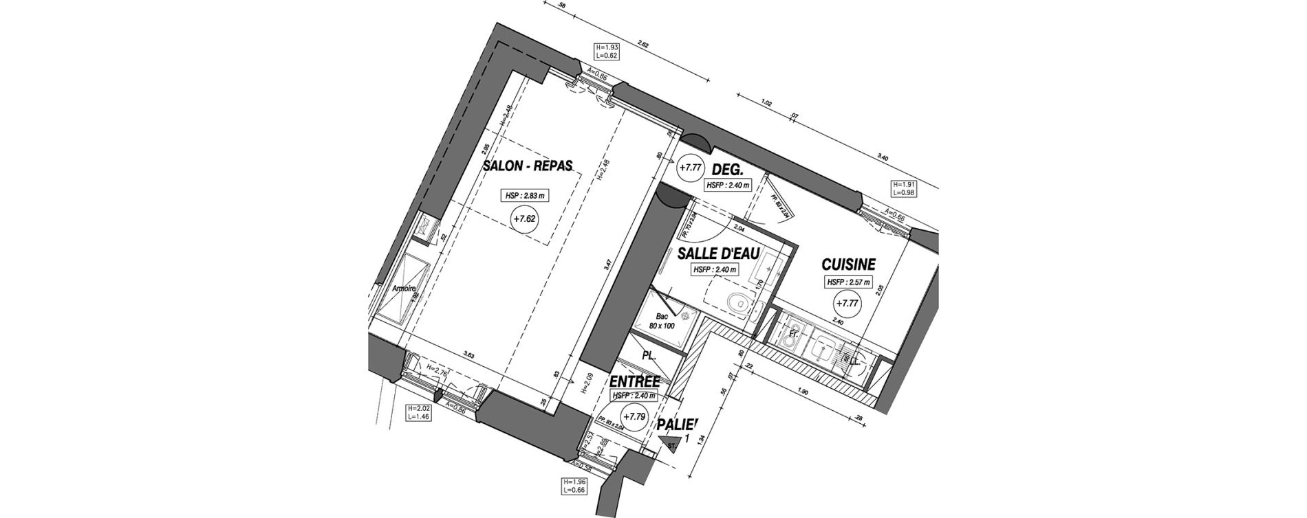 Appartement T1 bis de 33,49 m2 à Avignon La balance - palais des papes