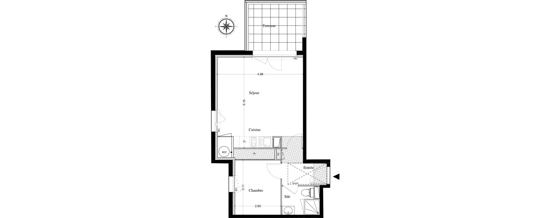 Appartement T2 de 42,15 m2 &agrave; Avignon Montfavet