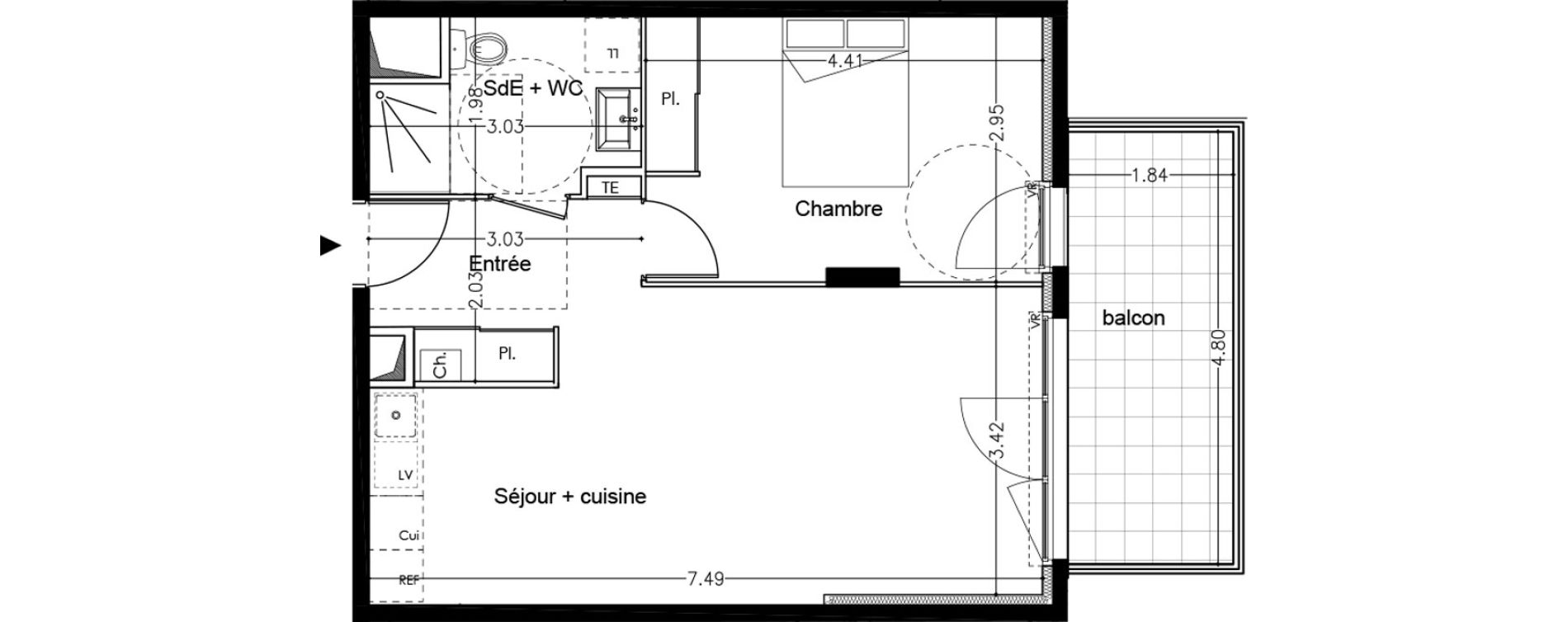 Appartement T2 de 46,70 m2 &agrave; Avignon Rocade sud