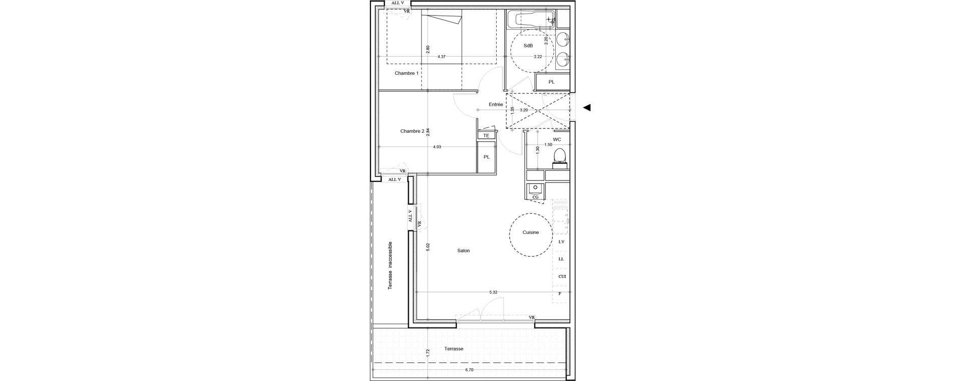 Appartement T3 de 62,30 m2 &agrave; Avignon Rocade sud