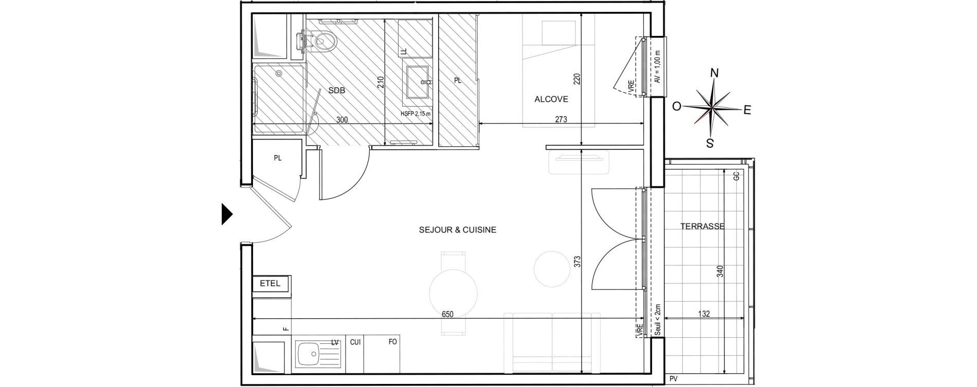 Appartement T1 de 36,59 m2 &agrave; Avignon Lopy-chemin des deux routes