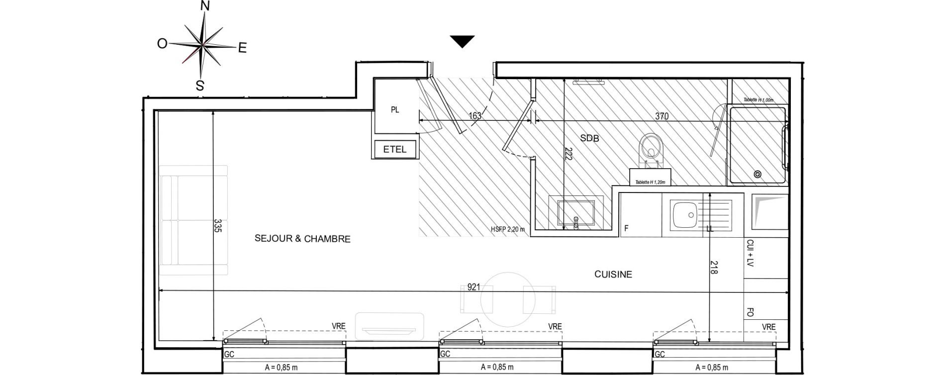 Appartement T1 de 32,01 m2 &agrave; Avignon Lopy-chemin des deux routes