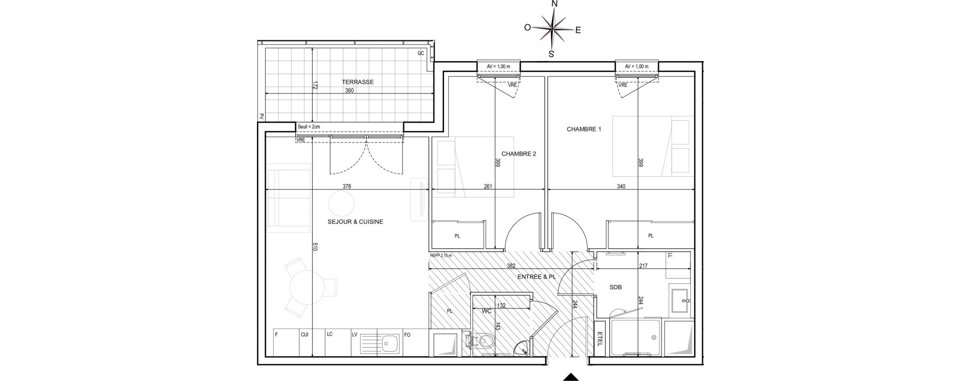 Appartement T3 de 55,30 m2 &agrave; Avignon Lopy-chemin des deux routes