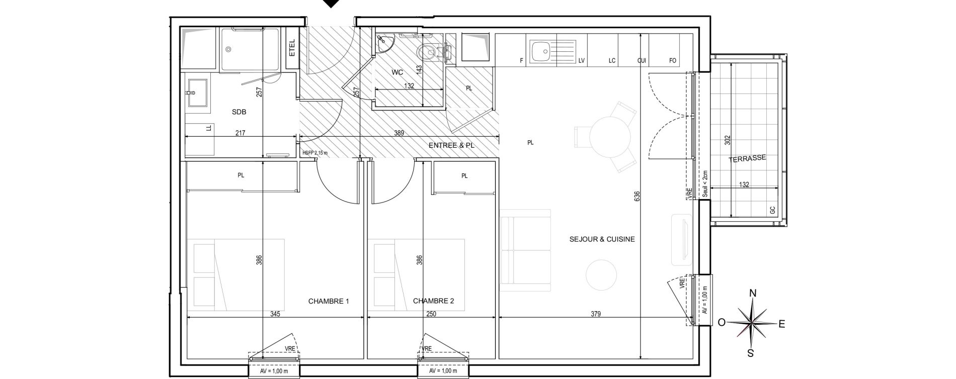 Appartement T3 de 60,68 m2 &agrave; Avignon Lopy-chemin des deux routes