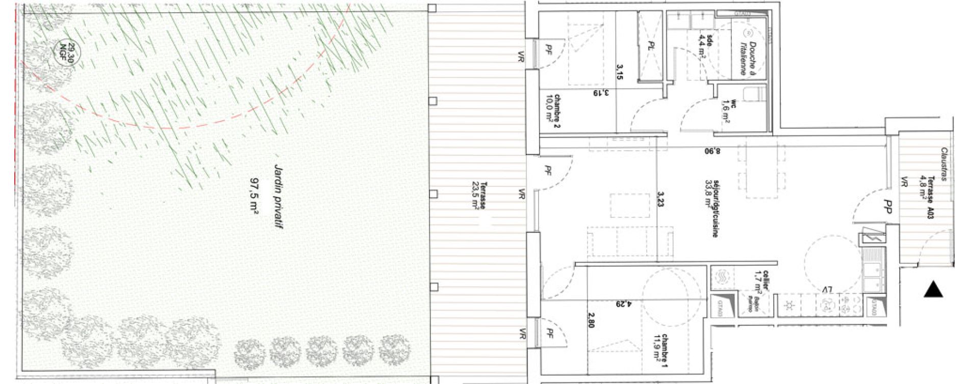 Appartement T3 de 61,70 m2 &agrave; Avignon Montfavet