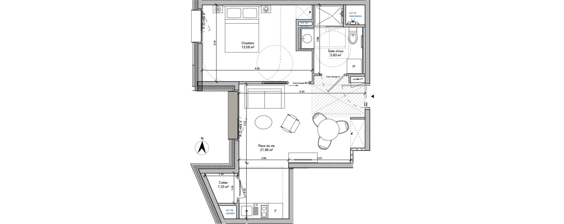 Appartement T2 de 42,48 m2 &agrave; Avignon La pionne
