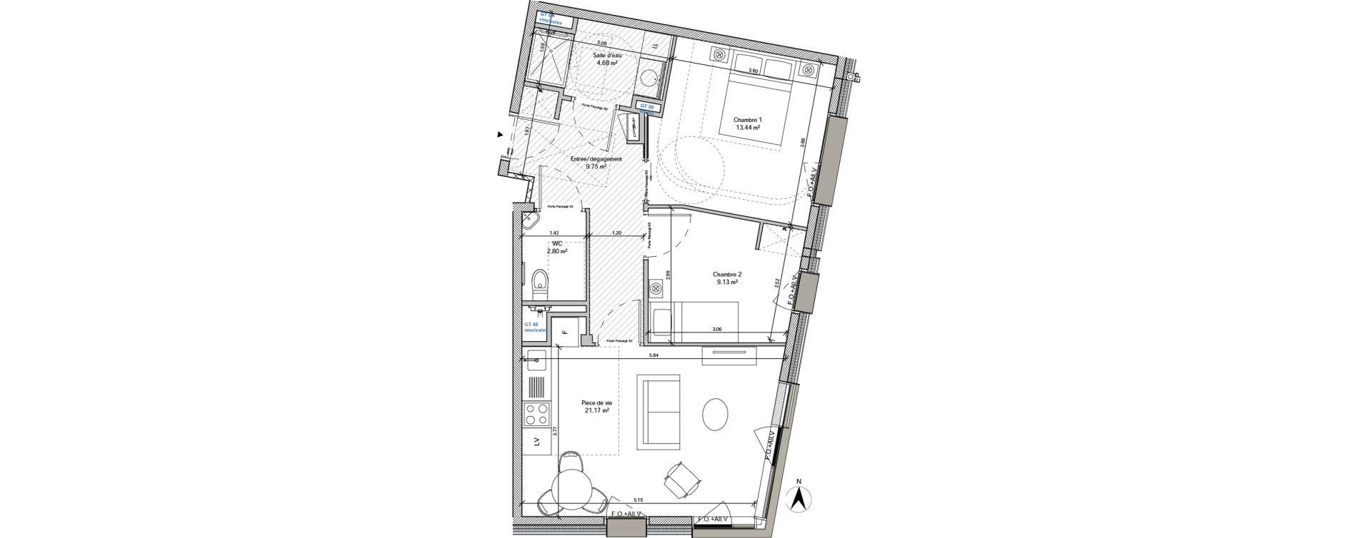Appartement T3 de 60,99 m2 &agrave; Avignon La pionne