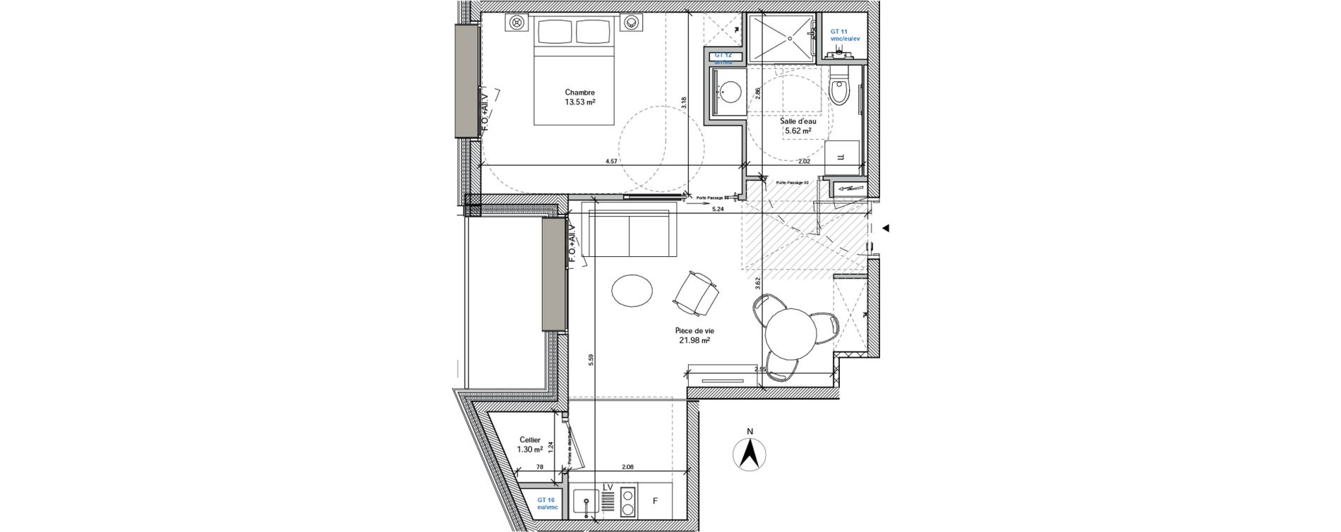 Appartement T2 de 42,43 m2 &agrave; Avignon La pionne