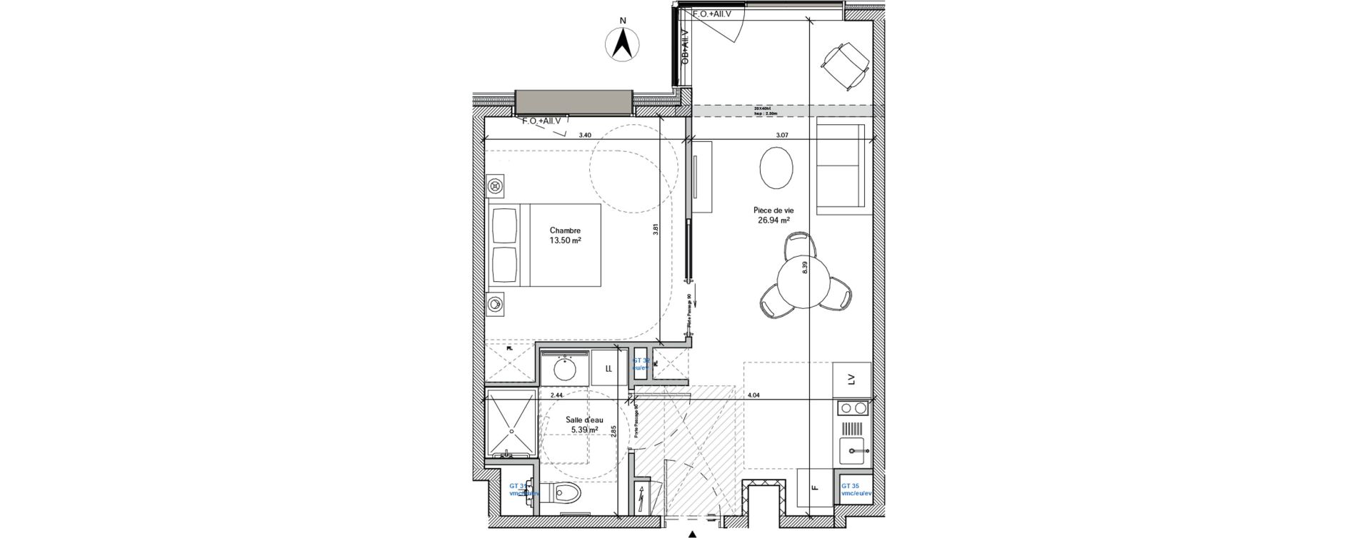 Appartement T2 de 45,84 m2 &agrave; Avignon La pionne