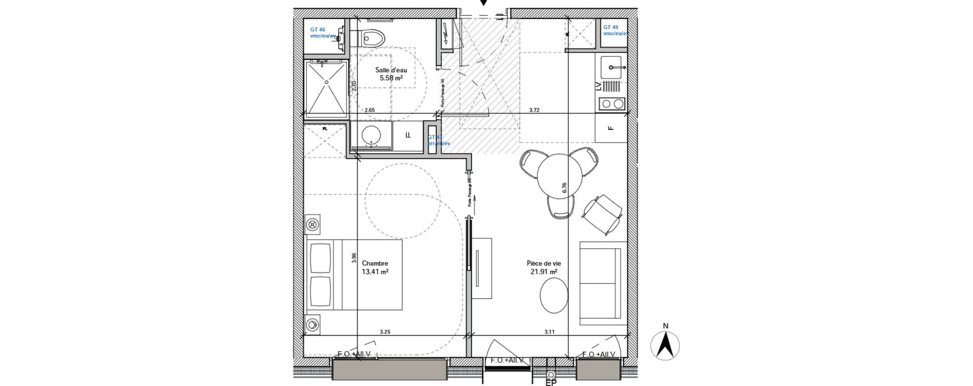 Appartement T2 de 40,90 m2 &agrave; Avignon La pionne