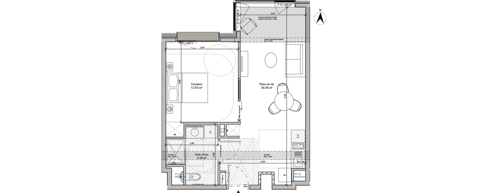 Appartement T2 de 45,85 m2 &agrave; Avignon La pionne