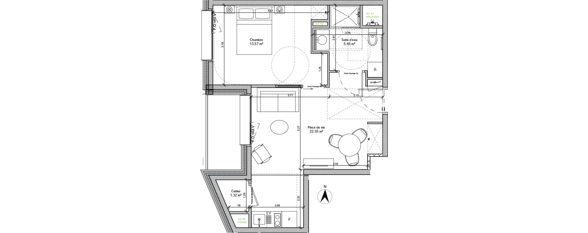 Appartement T2 de 42,70 m2 &agrave; Avignon La pionne