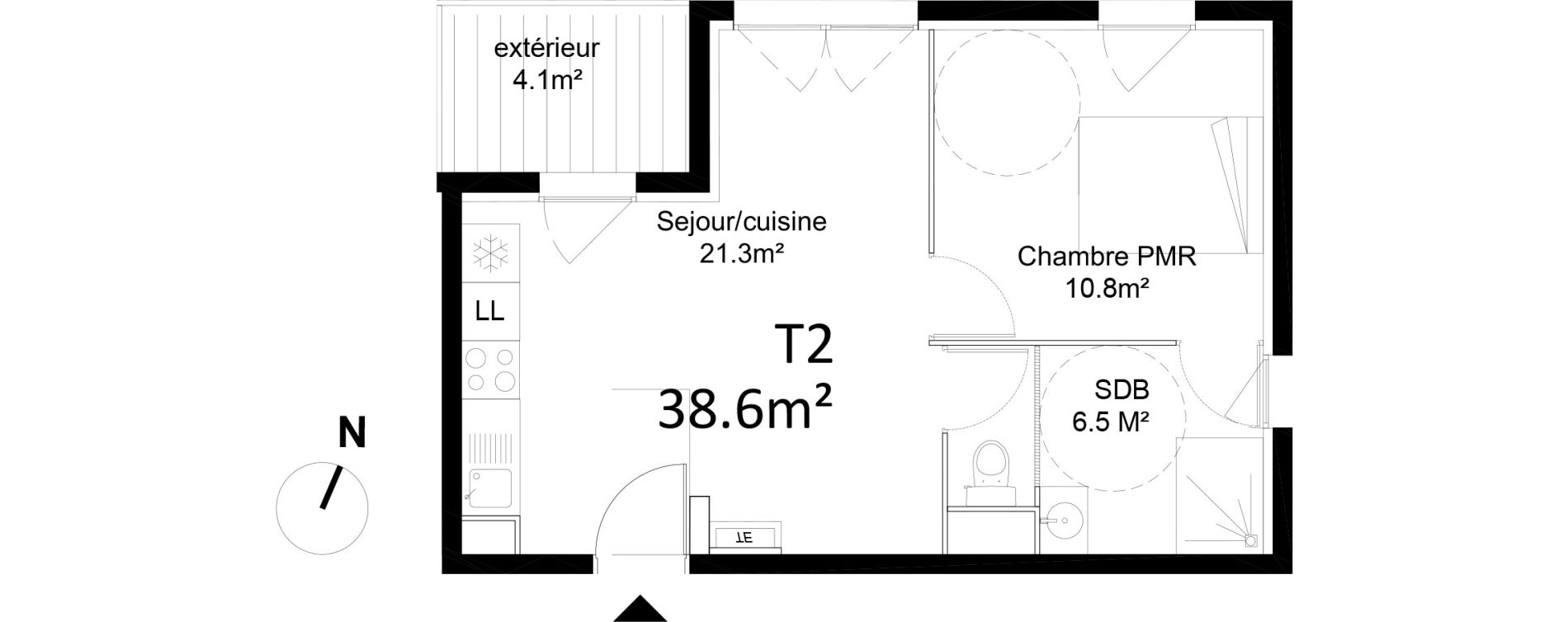 Appartement T2 de 38,60 m2 &agrave; Avignon Rocade sud