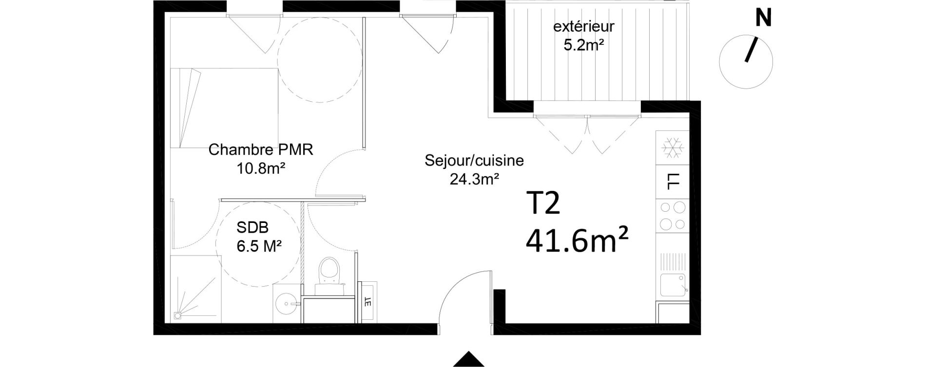 Appartement T2 de 41,60 m2 &agrave; Avignon Rocade sud