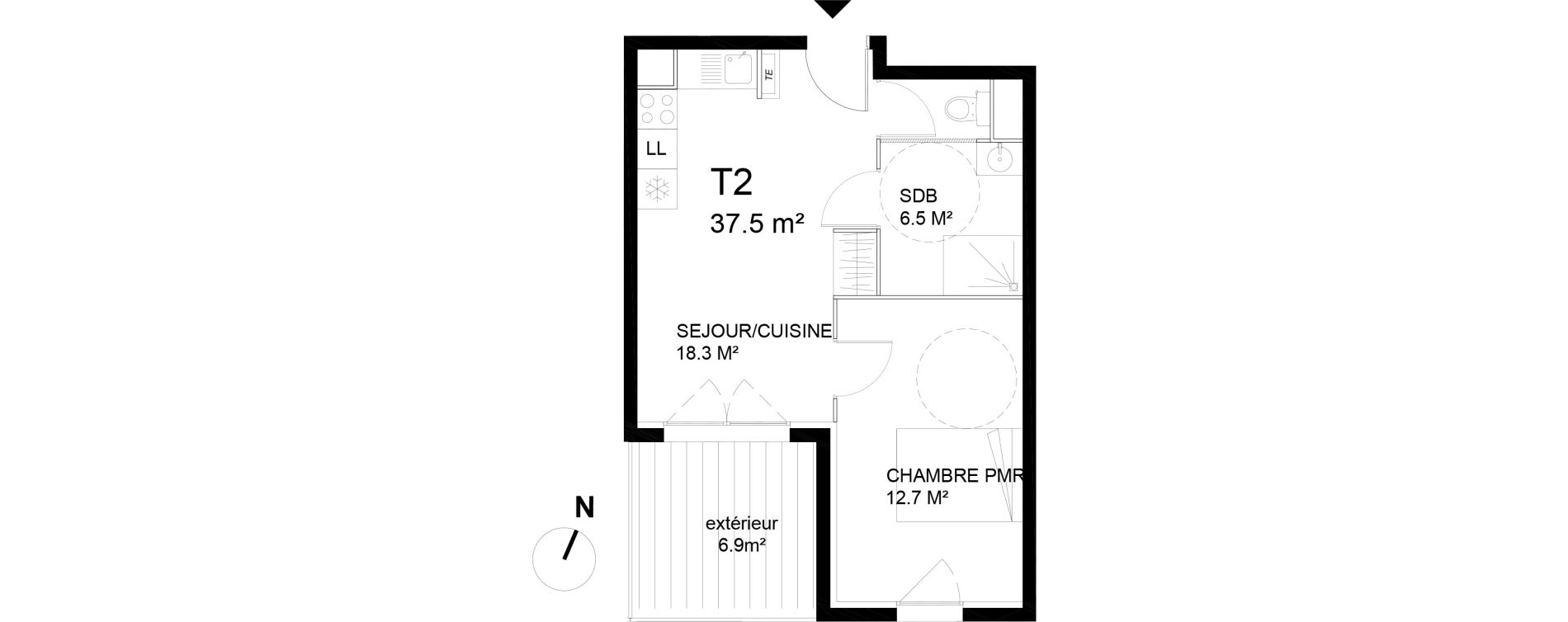 Appartement T2 de 37,50 m2 &agrave; Avignon Rocade sud